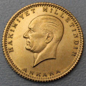 Goldmünze "50 Piaster - Atatürk/Inonu" (Türkei) 