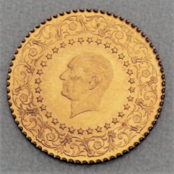 Goldmünze 50 Piaster "Monnaie de Luxe" (Türkei)