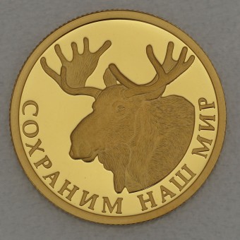 Goldmünze 50 Rubel "Elch" 2015 Protect our World (Russland)