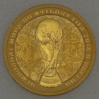 Goldmünze 50 Rubel "Fußball WM" 2018 FIfa World Cup Trophy (Russland)