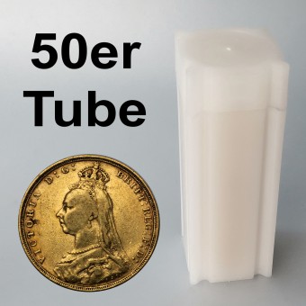 Goldmünze 50x 1 Sovereign (Victoria/Krone),Tube 