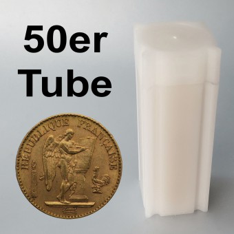 Goldmünze 50 x 20 Francs "Engel Republik" Tube (Frankreich)