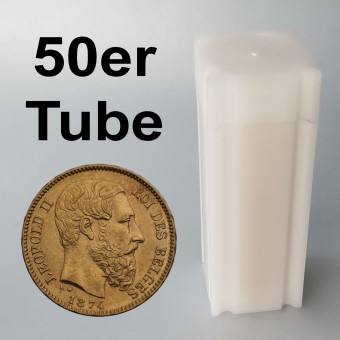 Goldmünze 50 x 20 Francs "Leopold II." Tube (Belgien)