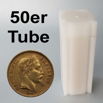 Goldmünze 50 x 20 Francs "Napoleon III." Tube (Frankreich)