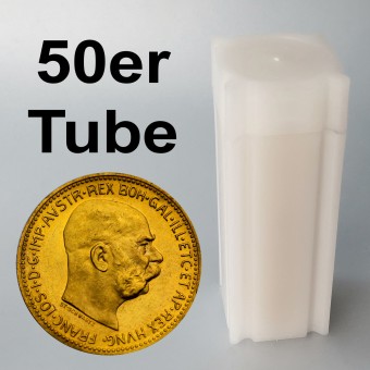 Goldmünze 50x "20 Kronen" (Österreich), Tube 