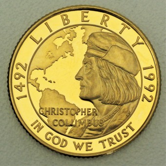 Goldmünze "5 Dollar 1992-Christopher Columbus" 