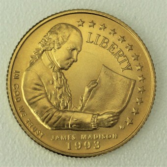 Goldmünze "5 Dollar 1993-James Madison" (USA) 