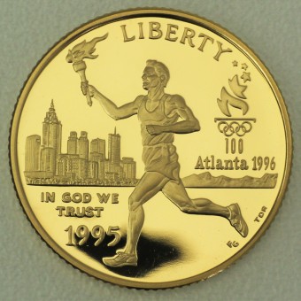 Goldmünze "5 Dollar 1995-Olympia Atlanta Läufer" 