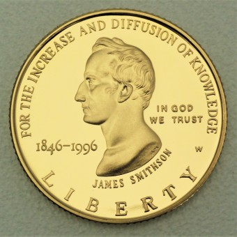 Goldmünze "5 Dollar 1996-James Smithson" (USA) 