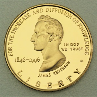 Goldmünze 5 Dollars "James Smithson" 1996 (USA)