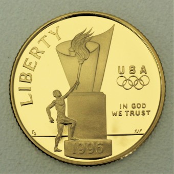 Goldmünze "5 Dollar 1996-Olympia Fackel" (USA) 
