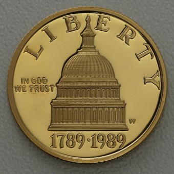 Goldmünze 5 Dollar "200 Jahre Kongress USA" 1989 (PP) (USA)