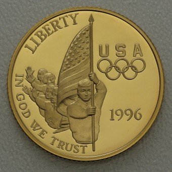 Goldmünze 5 Dollar "Olympia Fahnenträger" 1996 PP (USA)