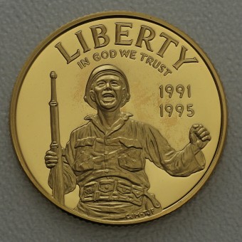 Goldmünze 5 Dollar "World War II 50th" 1993 (PP) (USA)