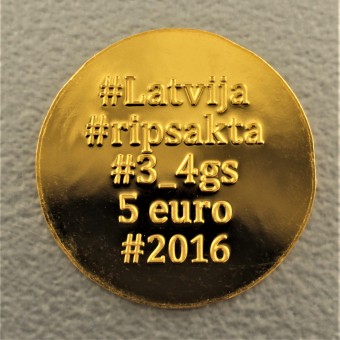 Goldmünze "5 Euro Latvija-2016" (Lettland) 