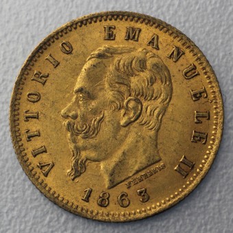 Goldmünze 5 Lire "Vittorio Emanuele II." (Italien)
