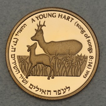 Goldmünze 5 New Sheqalim "Rehbock" 1993 Wildlife (Israel)