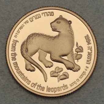 Goldmünze "5 New Sheqalim 1994 - Leopard" (Israel) Serie: Wildlife