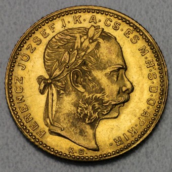 Goldmünze 8 Florin "Wappen" Franz Joseph (Österreich/Ungarn)