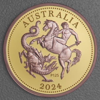 Goldmünze Five Sovereign "125th Anniversary" 2024 (PP/rosévergoldet) (Australien)