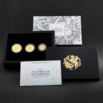 Goldmünze Sovereign 2025 (PP) Set 3-teilig Perth Mint (Australien)