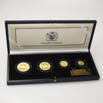 Goldmünze "Golden Jubilee" 2002 (PP) Set – 4-teilig (Isle of Man)