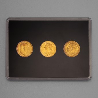 Goldmünzen 3 x 1 Sovereign "Kings and Queen" Set – 3-teilig (Großbritannien)