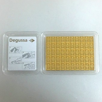 Goldtafel DEGUSSA (50x 1g Gold) "CombiBar" 