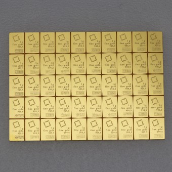 Goldtafel VALCAMBI (50x 1g Au CombiBar) - "Resale" 