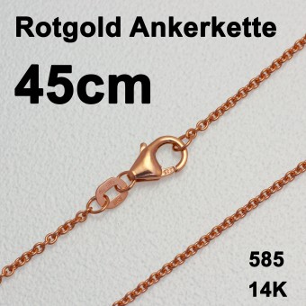 Rotgoldkette 585er/45 cm "Anker-Form" (14 kt RG) 