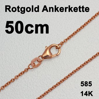 Rotgoldkette 585er/50 cm "Anker-Form" (14 kt RG) 