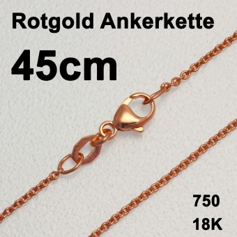 Rotgoldkette 750er/45 cm "Anker-Form" (18 kt RG) 