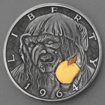 Silbermünze 2oz "The Witch" 1964 (UHR/koloriert) Roman Booteen Collection (USA)