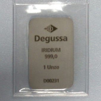 Iridiumbarren "1oz DEGUSSA" (999 Ir.) 