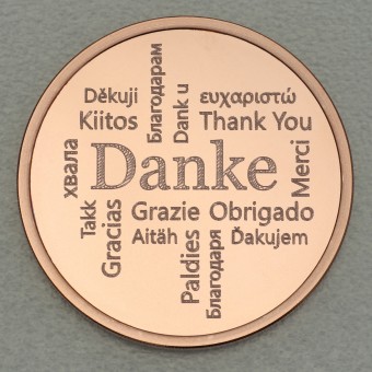 Kupfermedaille "Danke - Word-Cloud" Gravurmedaille