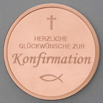 Kupfermedaille "Konfirmation" Gravurmedaille