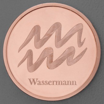 Kupfermedaille "Sternzeichen Wassermann" Gravurmedaille