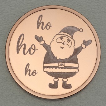 Kupfermedaille "Weihnachtsmann - Ho Ho Ho" Gravurmedaille