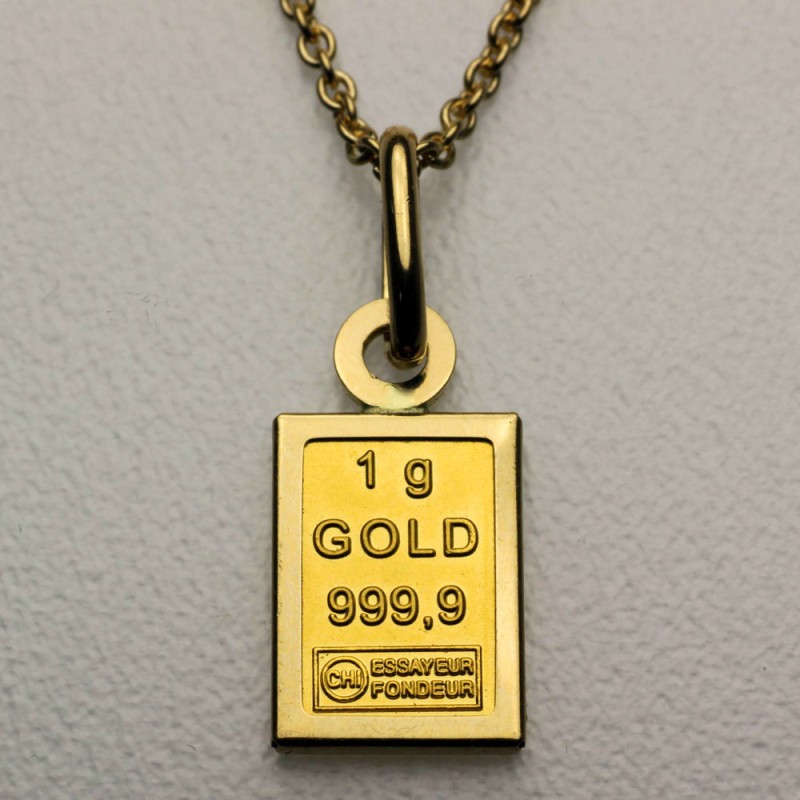 Goldbarren Anhanger 1g Gold