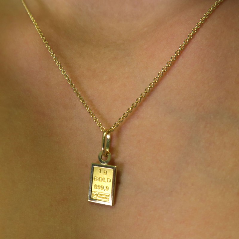 Goldbarren Anhanger 1g Gold