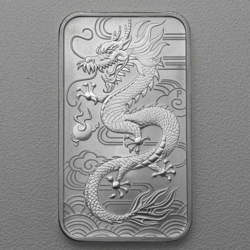 1 Oz Silber-Münzbarren Dragon Rectangular 2019 - The Perth Mint