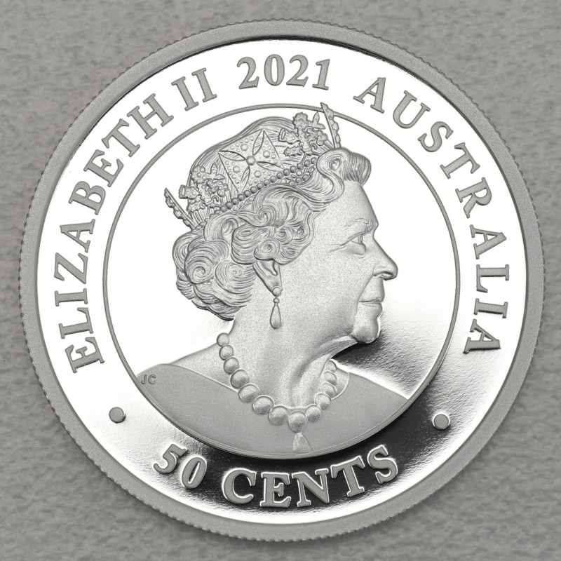 Silbermünze 1/2oz Dreaming down under 2021 Koala koloriert & polierte  Platte Perth Mint