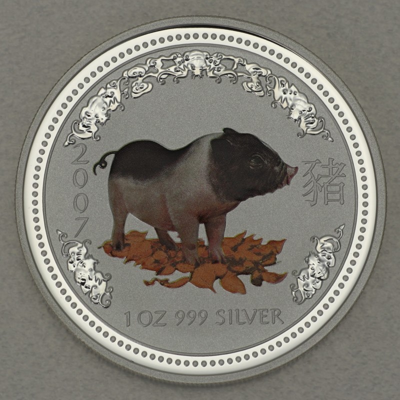 schwein Silbermünze 1oz 