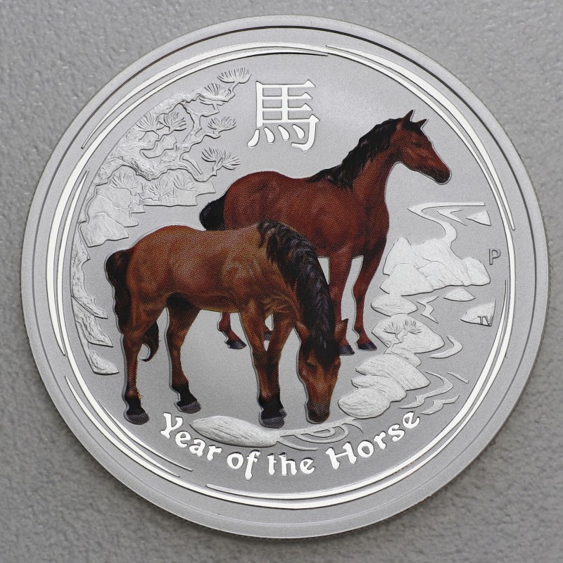 2014年 Lunar Series II 1 oz typeset 馬 1 oz Year of the Horse (Lunar II) 2014 Australia Gold coin