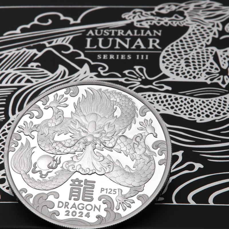 Silbermünze 1oz 2024 Drache Lunar III (PP) kaufen
