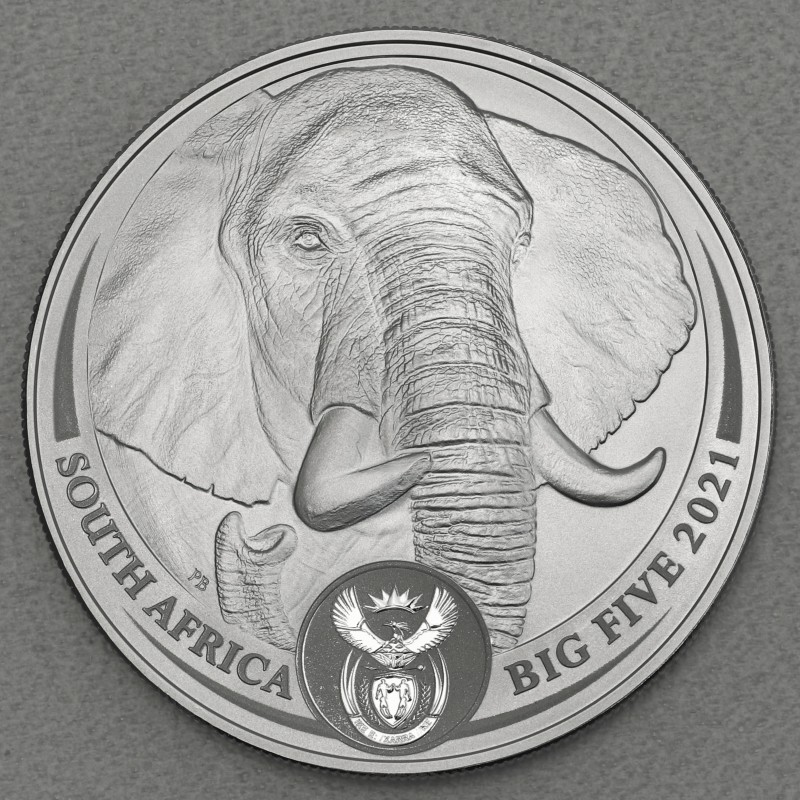 Silbermünze 1oz "Elefant 2021 - Big Five II" South Africa Big Five