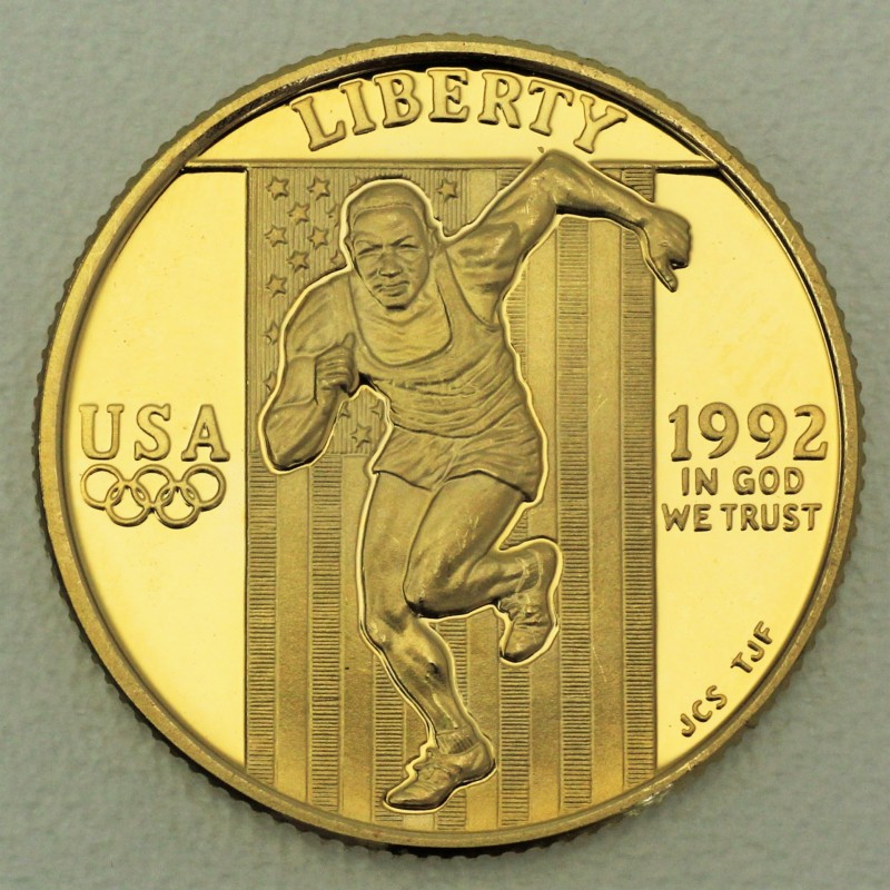 Goldmünze 5 Dollars 1992 Motiv Olympiade Barcelona USA