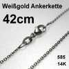 Weißgoldkette 585er/42 cm "Anker-Form" (14 kt WG) 