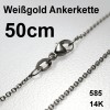 Weißgoldkette 585er/50 cm "Anker-Form" (14 kt WG) 
