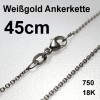 Weißgoldkette 750er/45 cm "Anker-Form" (18 kt WG) 